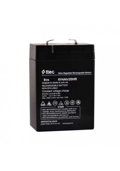 Ttec 6 Volt 4 Amper Alarm/Güvenlik Sistemi için Bakımsız Kuru Akü