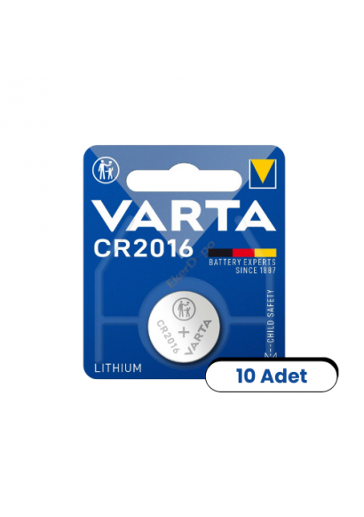 Varta CR2016 3V Lityum Düğme Pil 10 Adet (Blister)