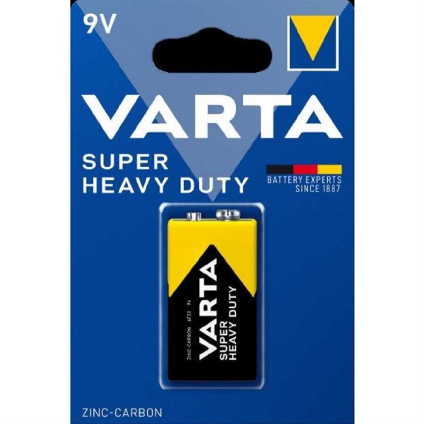 Varta Superlife / Super Heavy Duty 9V Çinko Karbon Pil Tekli Blister