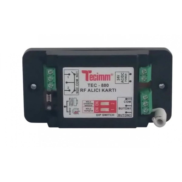 TEC 880 EVRENSEL RF ALICI MODÜL - ÇİFT RÖLE - 500 KULLANICI
