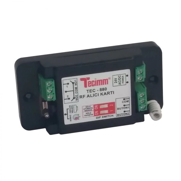 TEC 880 EVRENSEL RF ALICI MODÜL - ÇİFT RÖLE - 500 KULLANICI